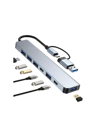 Büro Ev Ofis İçin 8mod Görüntü Aktarıcı Çoklu Usb Hub