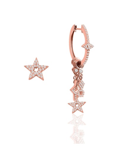 Gümüş Rose Lotus Modeli Şans Küpesi