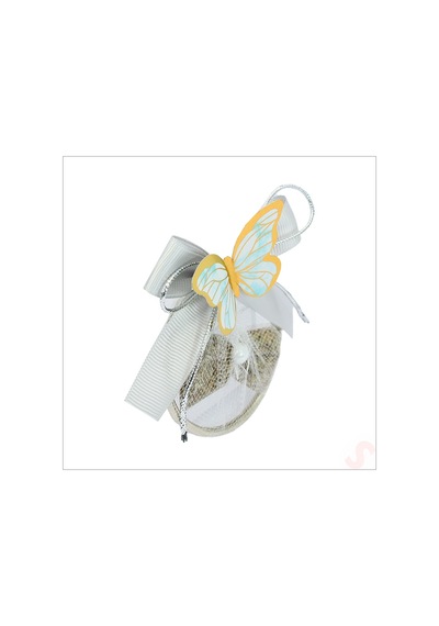 Lavantalı ve Mavi Kelebekli 6.5 CM Metal Pano Magnet, 1 Adet Çok Renkli