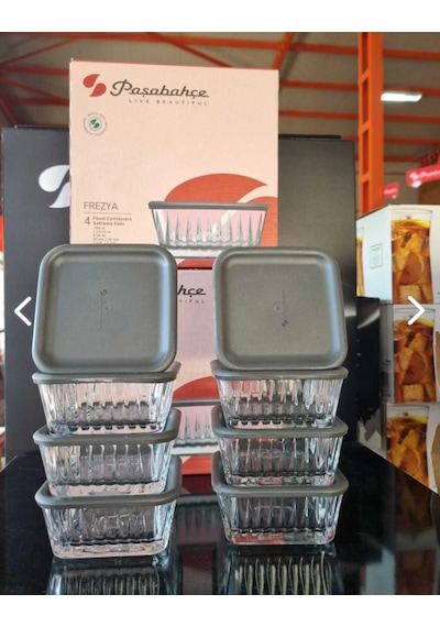 Paşabahçe 530236 - Frezya Gri Kapaklı 8 Li Kase