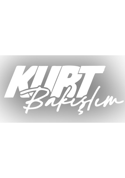 Kurt Bakışlım Araba Sticker 17x17 Cm Beyaz