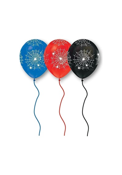 Spiderman Ağı Baskılı Balon 10 Adet 30 Cm Örümcek Adam Detaylı Temalı Konsept Doğum Günü Parti Balon Çok Renkli