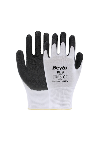 Pl9 Polyester Örme Lateks Eldiven 12 Çift
