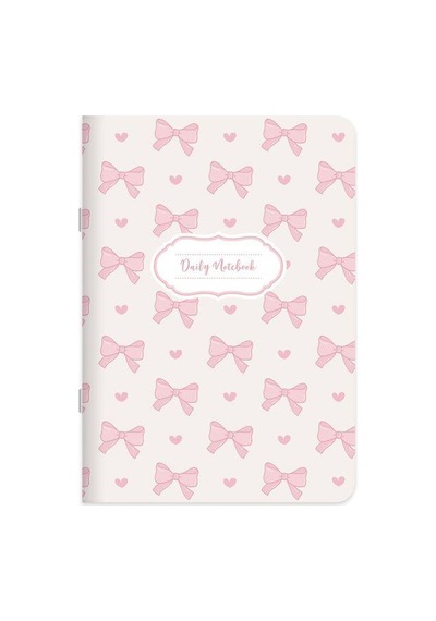 18,5x26 Kuşe Kapak Çizgili Kurdele Stickerli Defter - Kurdeleler Çok Renkli