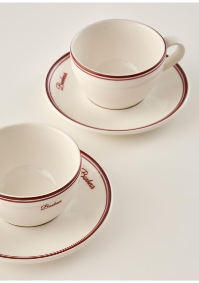 Bonheur Porselen Çay Fincanı Seti, 2'li, 270 Cc, Bordo Çok Renkli