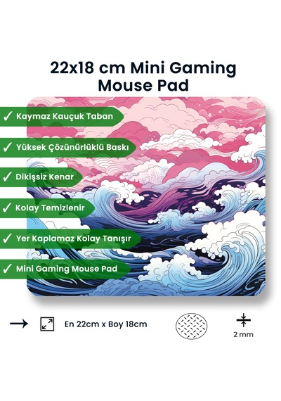 Japanese Waves 22x18cm Mp452218 İlyuka Mini Boy Gaming Mousepad