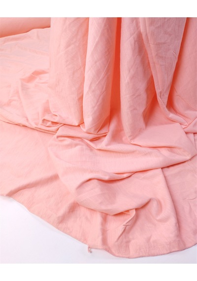 Açık Pembe İle Somon Arası Renkte İnce Yumuşak Flamlı Süprem Penye Kumaş Tişörtlük & Elbiselik En: 180cm-12589 Pembe,somon