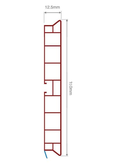 Pvc Baza Profili 150 Mm Transfer Şampanya 1 Boy 3,66 Metre
