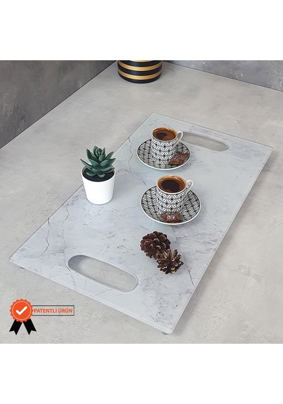 Decorita Cam Tepsi Taş Görünüm 29Cm X 52Cm