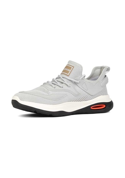 Erkek Gri Bağcıklı Kalın Tabanlı Sneaker