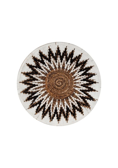 Bohem Hasır Yuvarlak Duvar Dekoru Bambu Ve Makrome İle Yapılan Duvar Süsü 50 Cm X 50 Cm-76