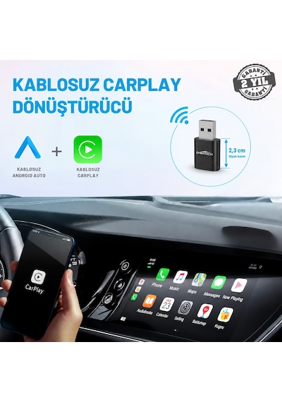 Embatech 2in1 Kablosuz Android Auto Ve Carplay Adaptörü Emt-006N