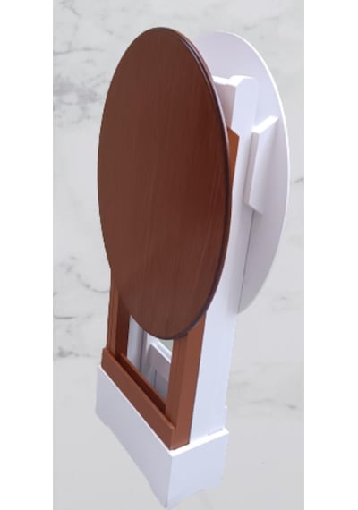 Çanta Zigon Sehpa Oval Model İkili Takım Ahşap Mdf Ceviz Ve Beyaz Renk Uyumu El Yapımı