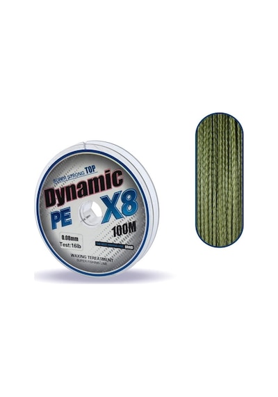 Captain Dynamic Soft Pe 8 Örgü İp Misina 100mt Yeşil 0,10mm
