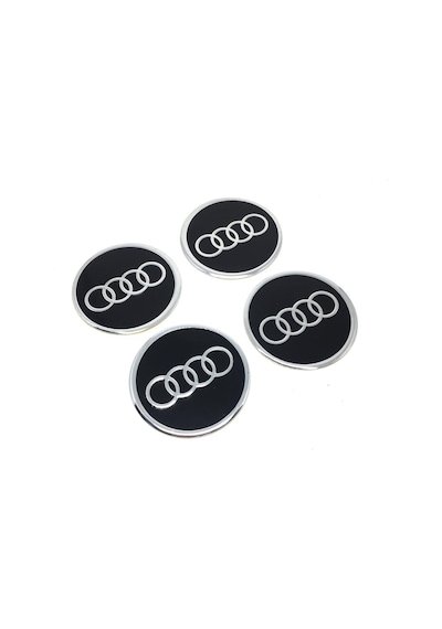 Audi Jant Göbeği Alüminyum Sticker Yapıştırma 60Mm 4'Lü Set