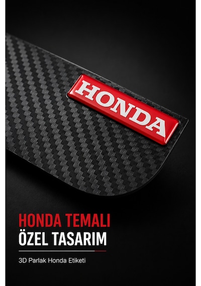 Honda Logolu Karbon Desenli Yan Ayna Yağmur Koruyucu Siperlik 2'li Set