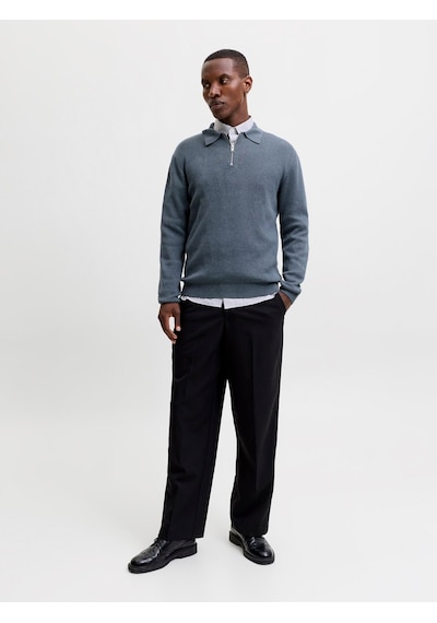 Jack & Jones Jprmılano Stıtch Knıt Zıp Polo Sn Turbulence Çok Renkli