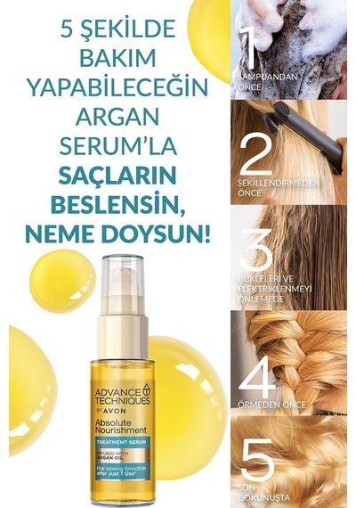 Advance Techniques Argan Yağı Içeren Besleyici Saç Serumu 30 Ml. Üçlü Set