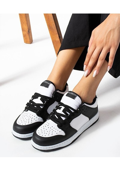 Sandrush Low Top Dayanıklı Rahat Unisex Günlük Sneaker Ayakka... Siyah - Beyaz