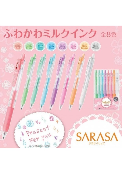 Zebra Sarasa 0.5 MM Milk Color 8'li Jel Kalem - Pastel Renkler