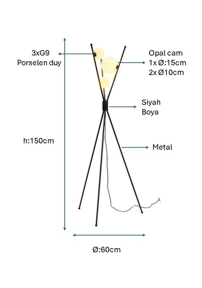 Siyah Boyalı Lambader Plc-1205-l-bsy