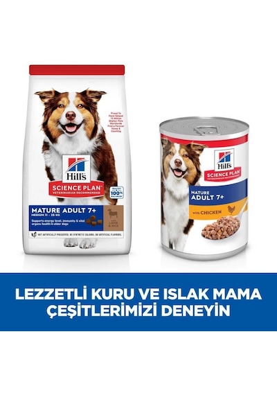Hill's Scıence Plan Mature Adult 7+ Medium Orta Irk Kuzulu Yaşlı Köpek Maması 14kg