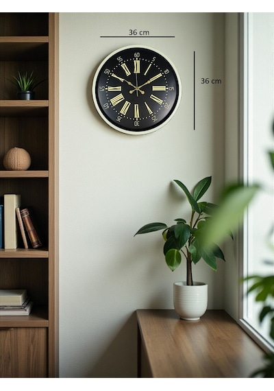36 Cm Krem Dekoratif Duvar Saati Diğer