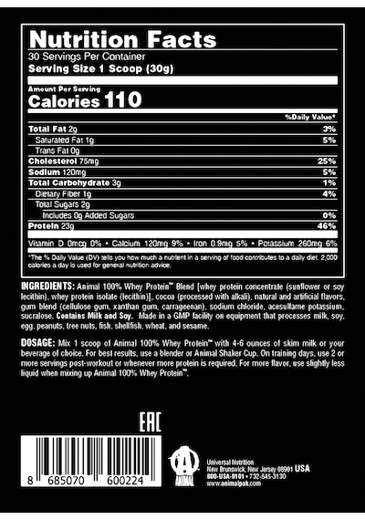Universal Animal Whey Protein Çikolata Aromalı 908 Gr Çikolata