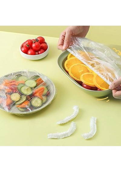 100 Adet Elastik Saklama Torbası - Tencere Bonesi Plastik Turuncu Diğer