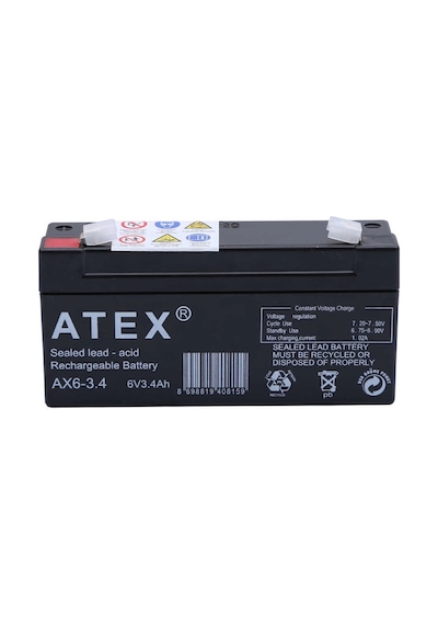 Ax6-3.4 6v 3.4ah Yatay Akü