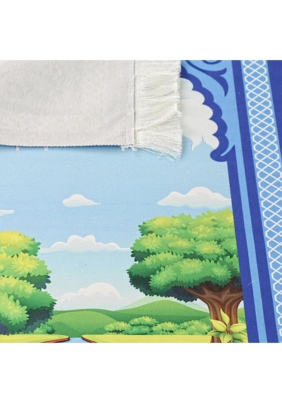 Çocuk Seccadesi Köprü - Lacivert 45x82 Cm - 110 Gr - Tesbih Hediyeli Çok Renkli