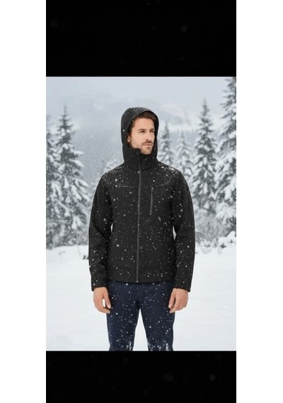 Luxic Core Erkek Siyah Kapüşonlu Softshell Mont Su Ve Rüzgar Geçirmez Outdoor Günlük Kullanım