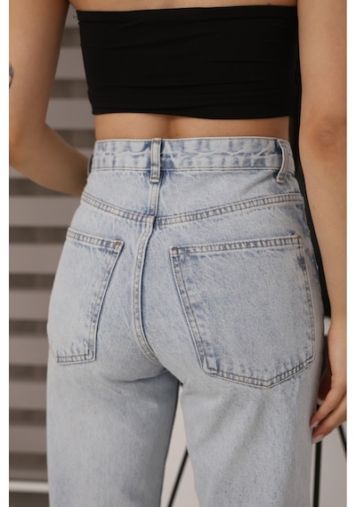 Modanida Kadın Buz Mavisi Yüksek Bel Palazzo Baggy Kot Pantolon Wide Leg Bol Paça Jean Kot Pantolon Gümüş Gümüş Modanida Kadın Buz Mavisi Yüksek Bel Palazzo Baggy Kot Pantolon Wide Leg Bol Paça Jean Kot Pantolon Gümüş Gümüş