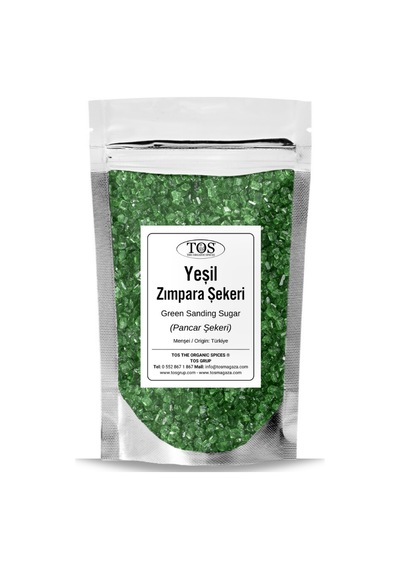 Tos The Organic Spices Yeşil Zımpara Şekeri 1 KG Geen Sanding Sugar