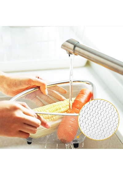 Paslanmaz Çelik Ayaklı Lavabo Çöp Süzgeci 18x13x10 Cm Paslanmaz Çelik Ayaklı Lavabo Çöp Süzge Standart