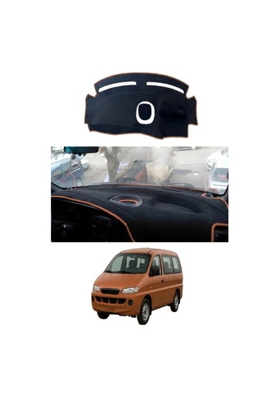 Hyundai - Starex 1997-2007 Uyumlu Torpido Koruma Kılıfı - Kahverengi Şeritli