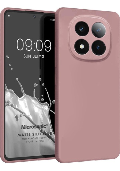 Microsonic Matte Silicone Xiaomi Redmi Note 14 Pro 4g Kılıf Rose Gold -