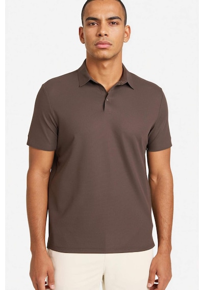 Defacto Standart Fıt Sporcu Polo Tişört E9351ax26spbn151 Kahve-bn151