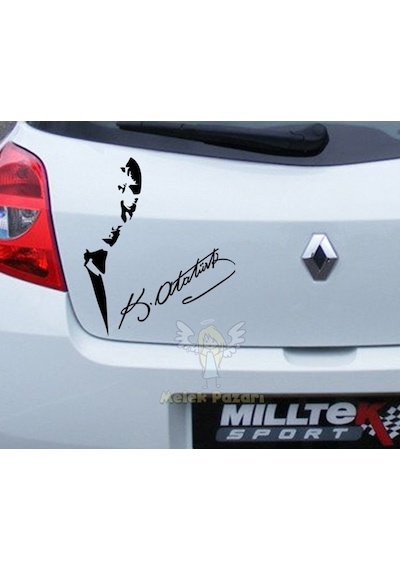 Atatürk Ve Imzası Oto Sticker, Çıkartma