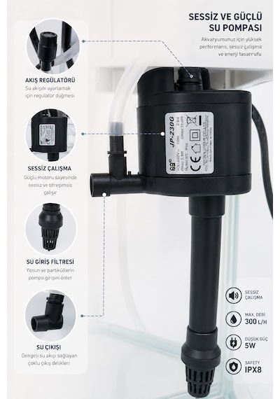 Jr-230 Cam Akvaryum 7 Litre Beyaz