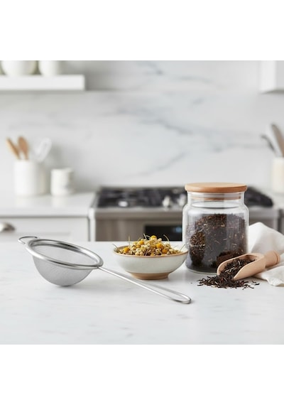 Paslanmaz Çelik Çay Süzgeci İnce Tel Örgü Bitki Çayı Ve Türk Çayı Süzgeci, Ergonomik Saplı, 5 Cm Filtre Çapı çok renkli