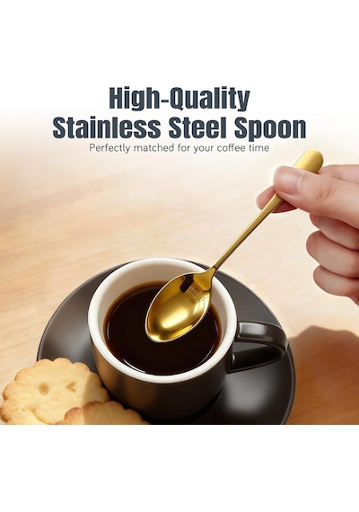 4 Oz Espresso Bardakları, Tabaklar, Kaşıklar Ve Metal Stand, Küçük İstiflenebilir Kahve Fincanları 4'lü Set, Ne Diğer