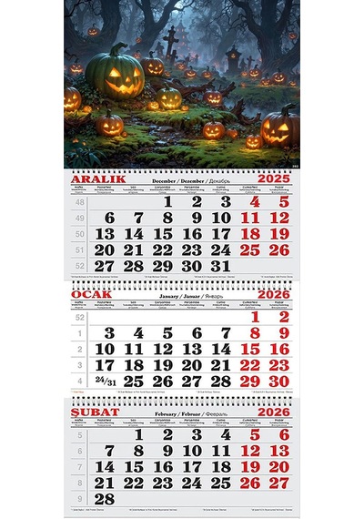 2026 Yılı Gemici Takvimi- Halloween Balkabakları