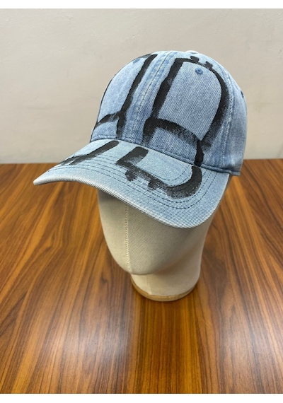 Denim Jean Kot Kumaş Vintage Yıkamalı Unisex Cap Şapka Mavi - Açık Mavi