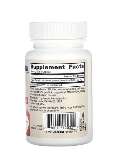Jarrow Formulas, Pqq, 20 Mg, 30 Capsules