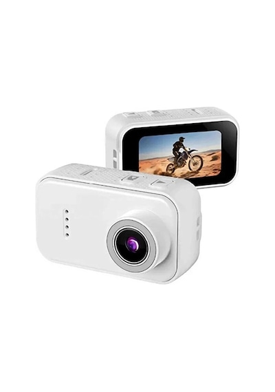 F2 2k 1080p Parmak Kamera 130 Geniş Açı Ips Ekranlı 25g Mini Taşınabilir Cep Kamerası Beyaz