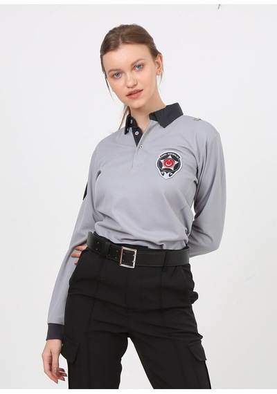 Yeni Tip Kamu Özel Güvenlik Kışlık Sweatshirt Armalı Gri