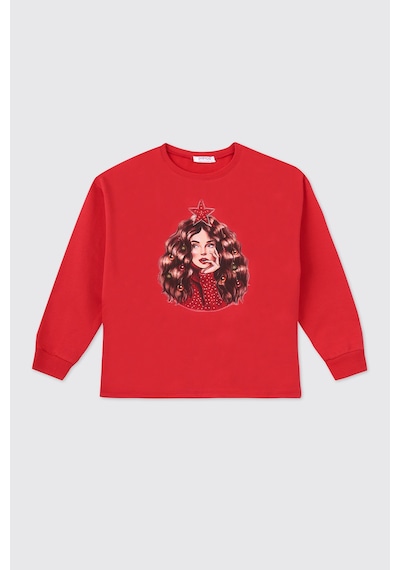 Panço Kız Çocuk Kırmızı Sweatshirt 2521gk08055