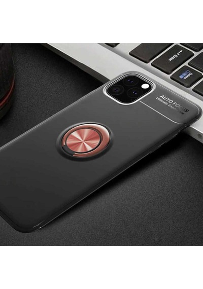 Apple Uyumlu iPhone 11 Pro Kılıf Zore Ravel Silikon Kapak Siyah-Rose Gold