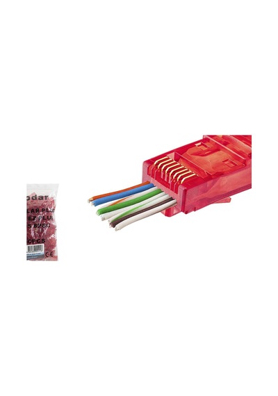 Cat6 Ez Rj45 Konnektör - 100 Adet Kirmizi / Ekonomik Poşet Paket Nd2411 Evimdeyokyok